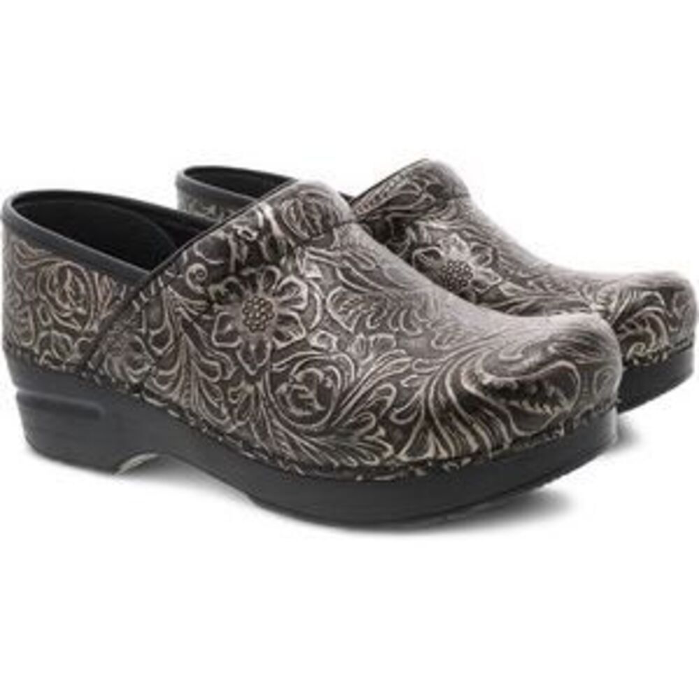NEW Dansko Professional Clog in Tooled Black Antique Leather NIB Granola Girl